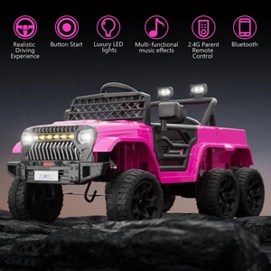 XJD Kids Electric Ride-On Truck Pink