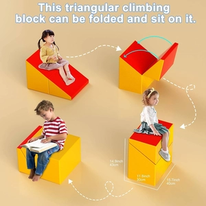XJD Toddler Climbing Blocks 5 Piece Set Red Yellow