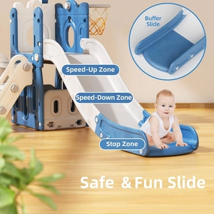 XJD 5-in-1 Toddler Slide & Climber Set Blue