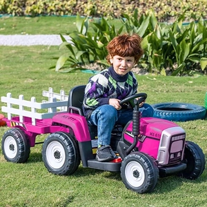 XJD Kids Electric Tractor with Trailer Rose