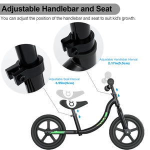 XJD Black Crocodile Kids Balance Bike
