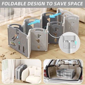 XJD Foldable Playpen Grey