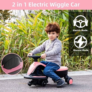 XJD Electric Wiggle Car Pink