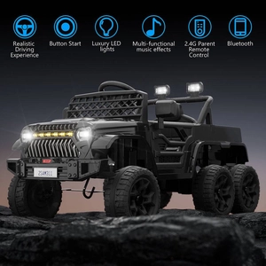XJD Kids Electric Ride-On Truck Black