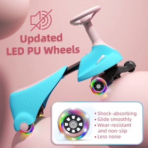 XJD Electric Wiggle Car Pink Adjustable length