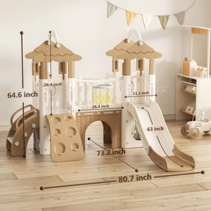 XJD 9-in-1 Toddler Slide Set Coffee