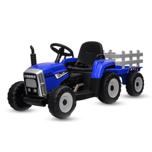 XJD Kids Electric Tractor with Trailer Blue
