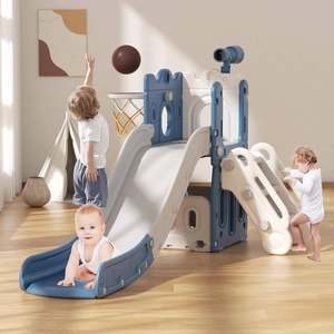 XJD 5-in-1 Toddler Slide & Climber Set Blue