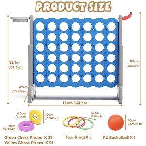 XJD Giant 4-in-a-Row Game Set Blue & Gray