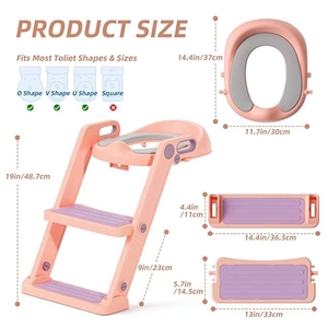 XJD Kids Toilet Training Seat with Step Ladder Pink