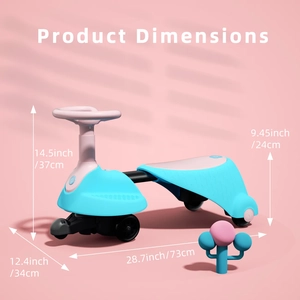XJD Electric Wiggle Car Pink Adjustable length