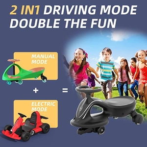 XJD Electric Wiggle Car Black