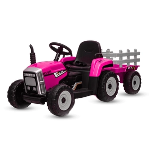 XJD Kids Electric Tractor with Trailer Rose