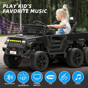 XJD Kids Electric Ride-On Truck Black