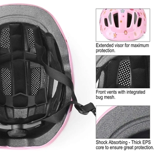 XJD Kids Bike Helmet Pink Flower