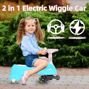 XJD Electric Wiggle Car Pink Adjustable length