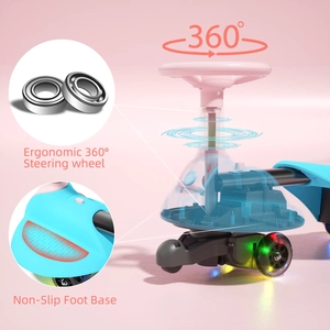 XJD Electric Wiggle Car Pink Adjustable length