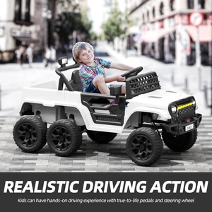 XJD Kids Electric Ride-On Truck White