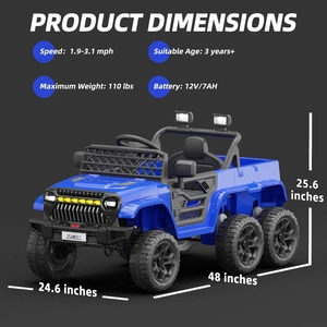 XJD Kids Electric Ride-On Truck Blue