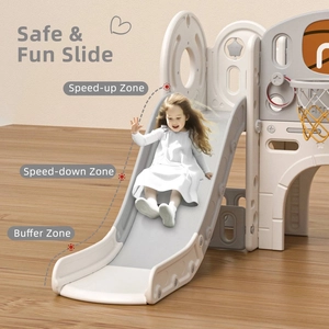 XJD 10-in-1 Toddler Slide Playset with House Gray