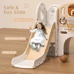 XJD 10-in-1 Toddler Slide Playset with House Coffee