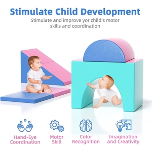 XJD Toddler Climbing Blocks 5 Piece Set Pink Blue