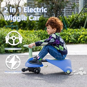 XJD Electric Wiggle Car Blue Adjustable length