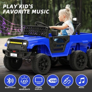 XJD Kids Electric Ride-On Truck Blue