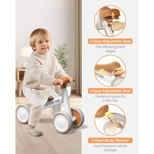 XBONFOE Balance Bike Brownish White