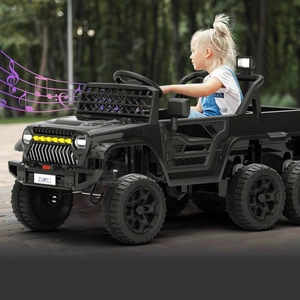 XJD Kids Electric Ride-On Truck Black