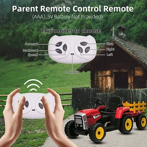 XJD Kids Electric Tractor with Trailer Red
