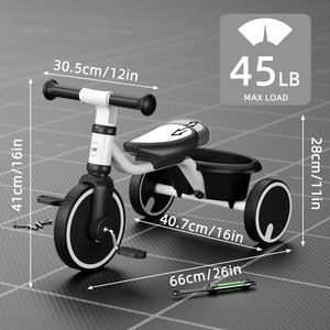 XJD Toddler Training Balance Bike White
