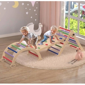XJD 7-in-1 Pikler Triangle Set colourful