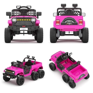 XJD Kids Electric Ride-On Truck Pink