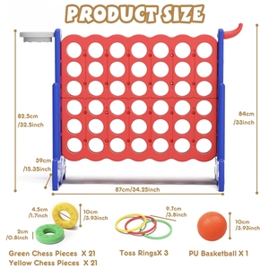 XJD Giant 4-in-a-Row Game Set Red & Blue
