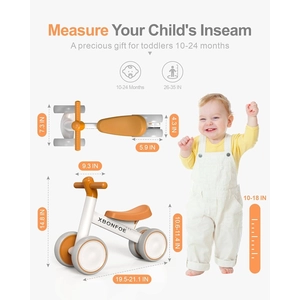 XBONFOE Balance Bike Brownish White