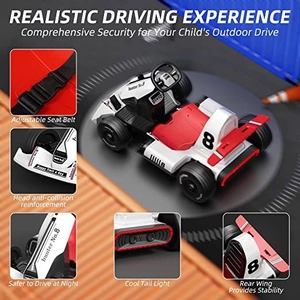 XJD Kids Electric Go Kart White for Ages 3–8