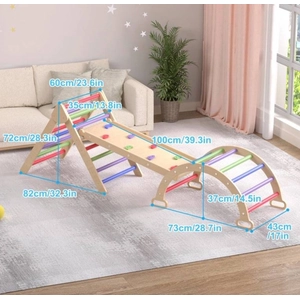 XJD 7-in-1 Pikler Triangle Set colourful