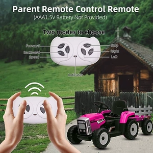 XJD Kids Electric Tractor with Trailer Rose