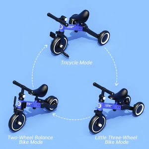 XJD 3-in-1 Kids Tricycle in Four Colors