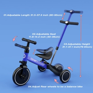 XJD Kids Tricycle with Push Bar