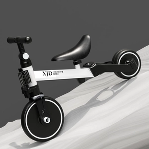 XJD 7-in-1 Kids Tricycle with Push Bar White