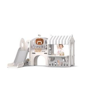 XJD 10-in-1 Toddler Slide Playset with House Gray