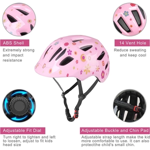 XJD Kids Bike Helmet Pink Flower