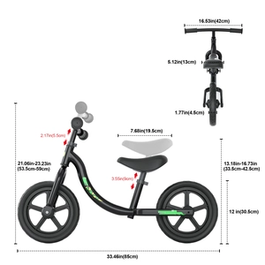 XJD Black Crocodile Kids Balance Bike