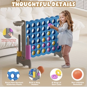 XJD Giant 4-in-a-Row Game Set Blue & Gray