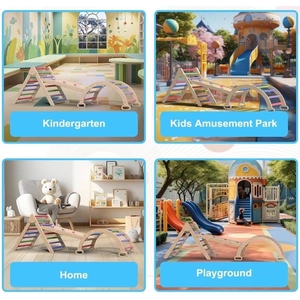 XJD 7-in-1 Pikler Triangle Set colourful