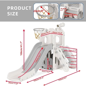 XJD Kids Slide Small Model-White 5-in-1