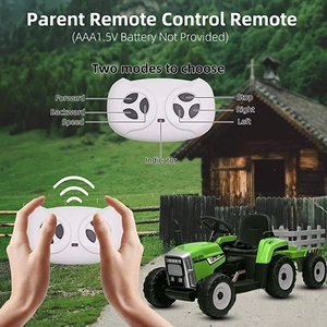 XJD Kids Electric Tractor with Trailer Green