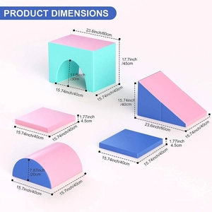 XJD Toddler Climbing Blocks 5 Piece Set Pink Blue